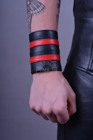 Red Wrist Wallet - Double Stripe
