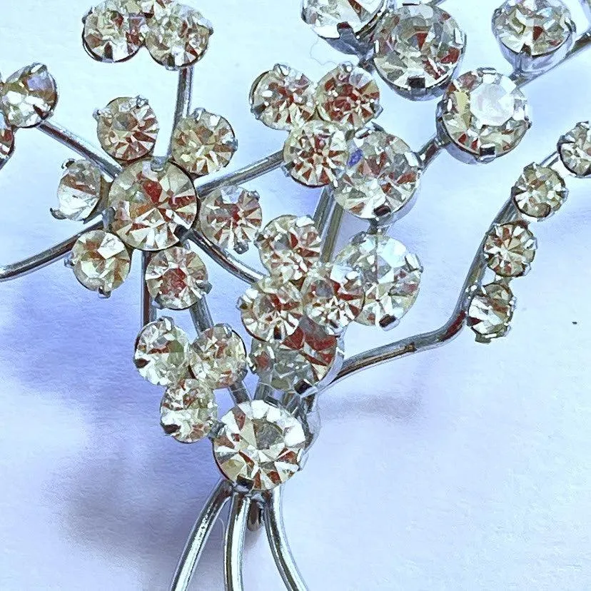 Rhinestone Mid Century Vintage Brooch