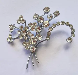 Rhinestone Mid Century Vintage Brooch