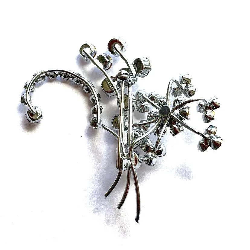 Rhinestone Mid Century Vintage Brooch