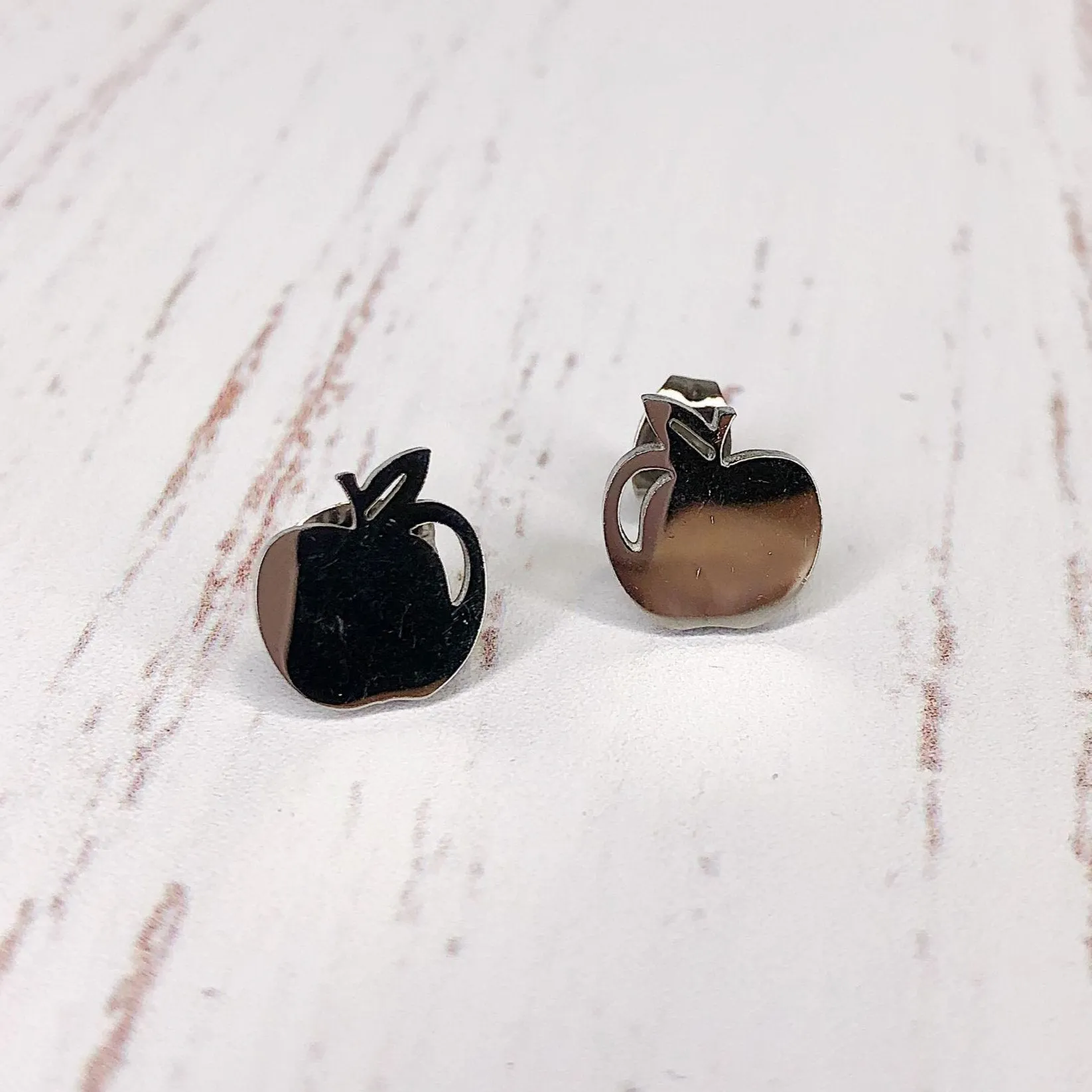 Stainless Steel Earrings - Apple