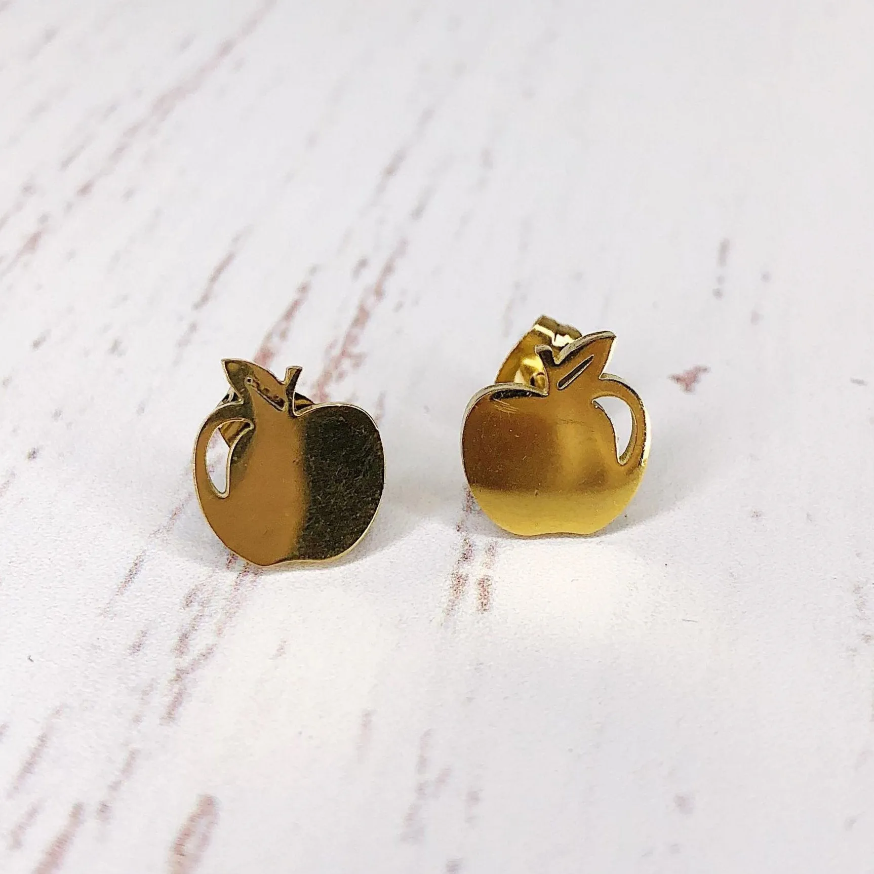 Stainless Steel Earrings - Apple
