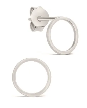 Sterling Silver Simple Circle Stud Earrings