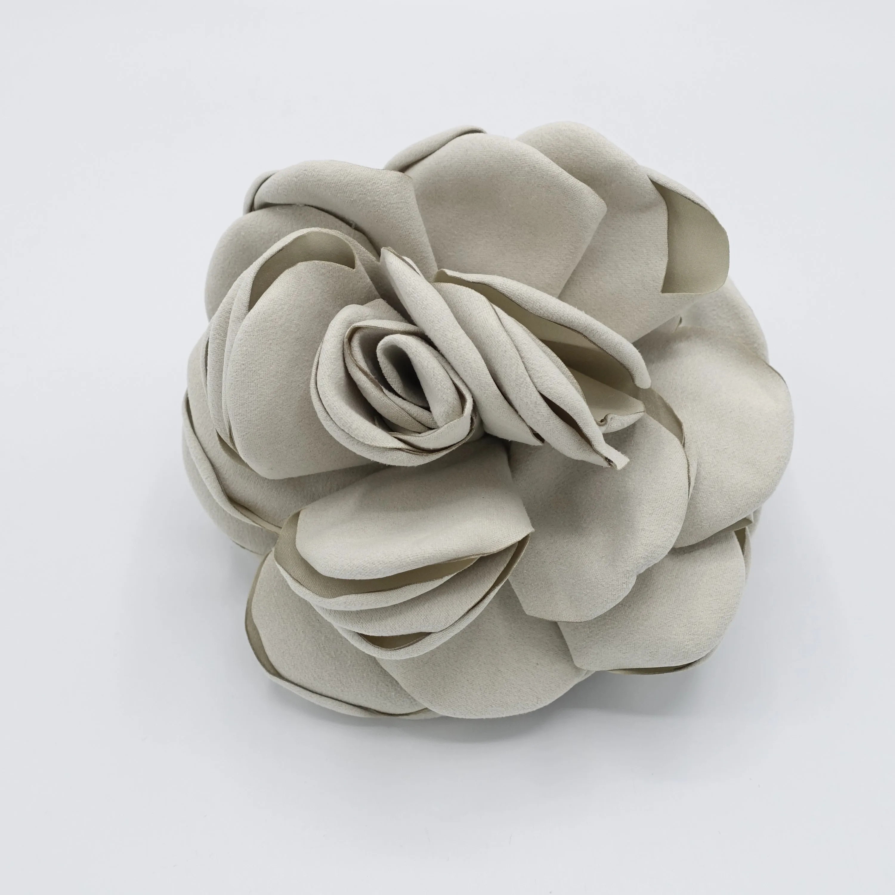 suede fabric very big flower stiff petal hair claw clip women hair clamp