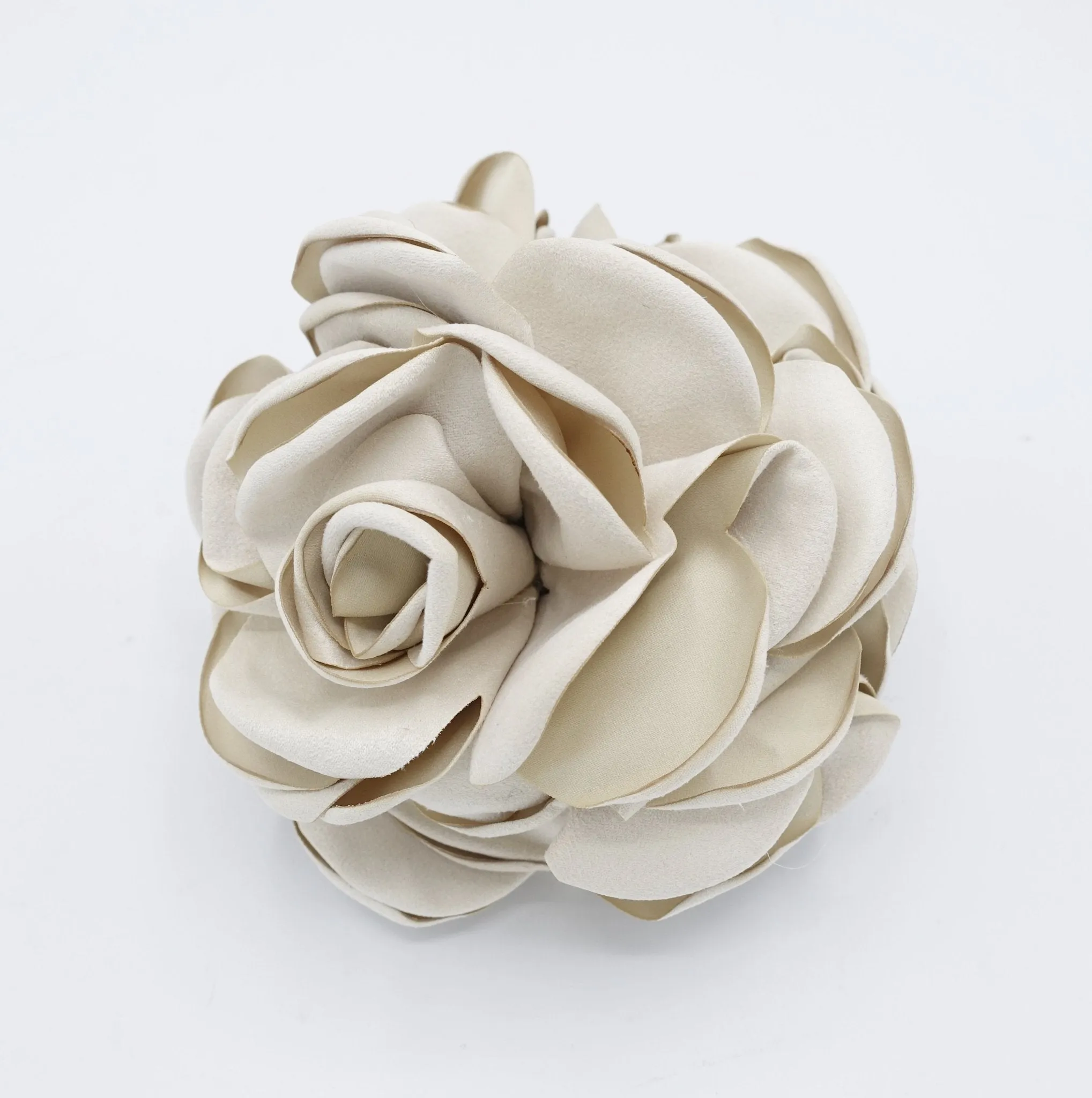 suede fabric very big flower stiff petal hair claw clip women hair clamp