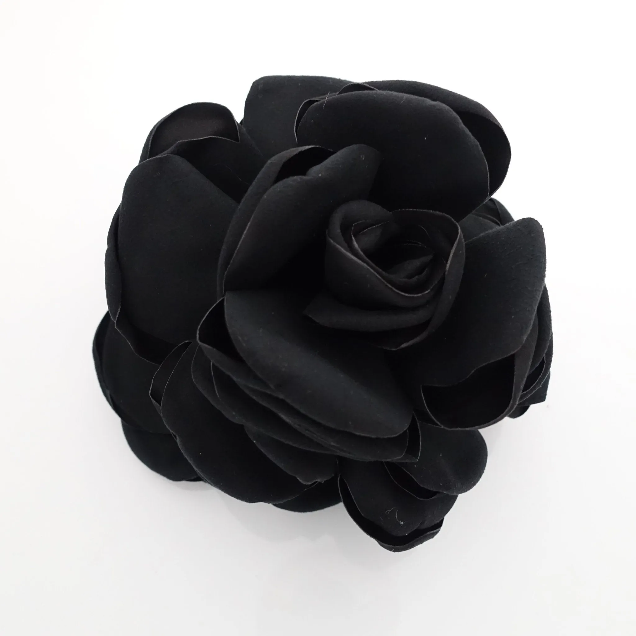 suede fabric very big flower stiff petal hair claw clip women hair clamp