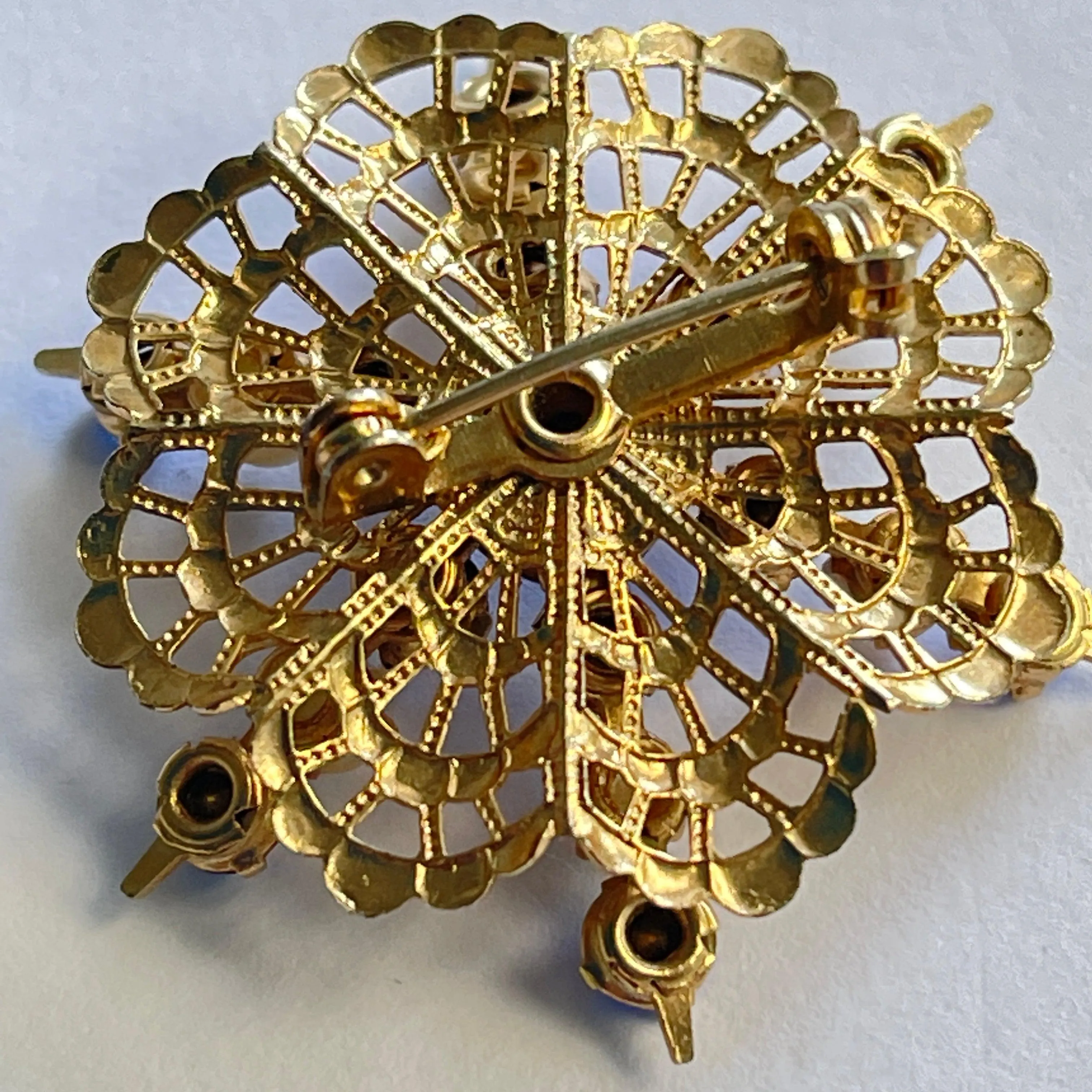 Sunburst of Blue Vintage Brooch