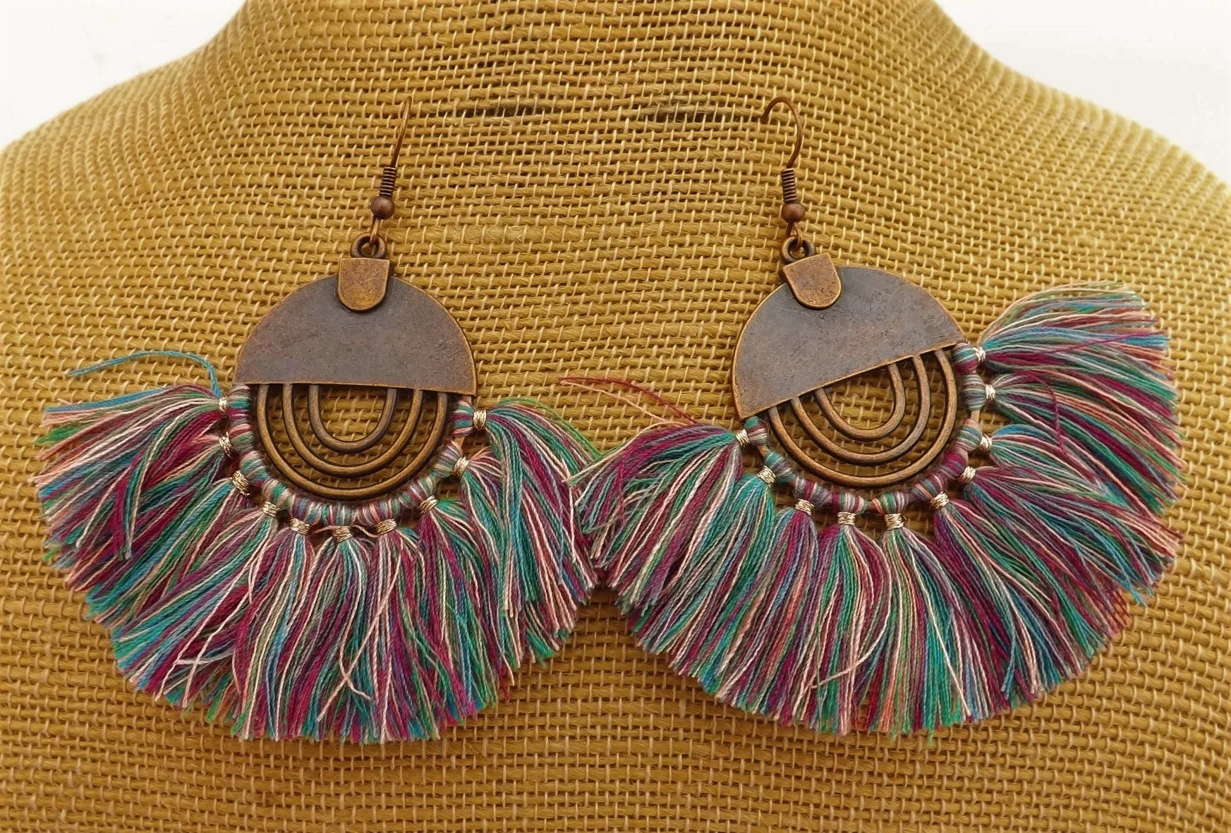 Tassel Copper Tone Boho Earrings
