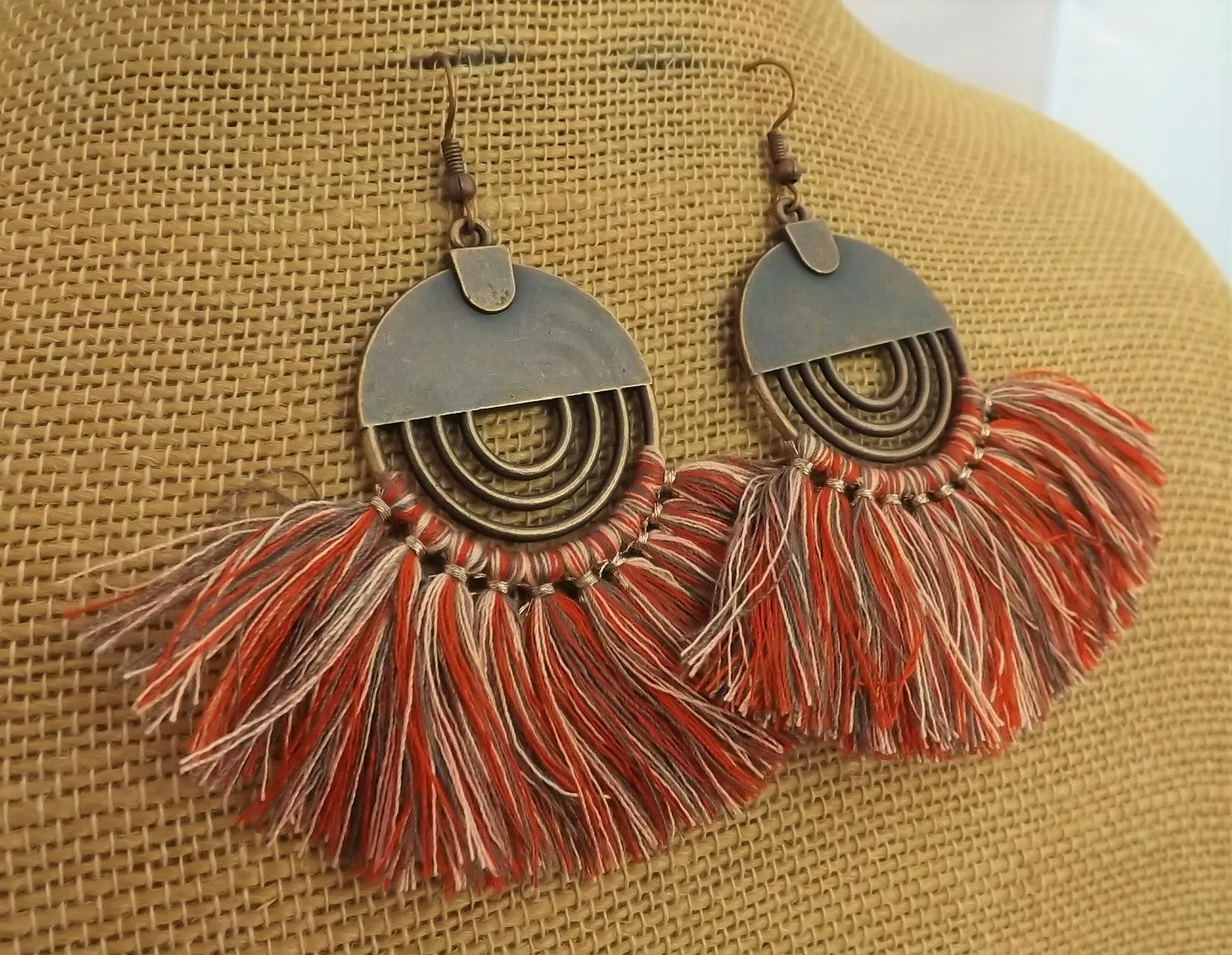 Tassel Copper Tone Boho Earrings