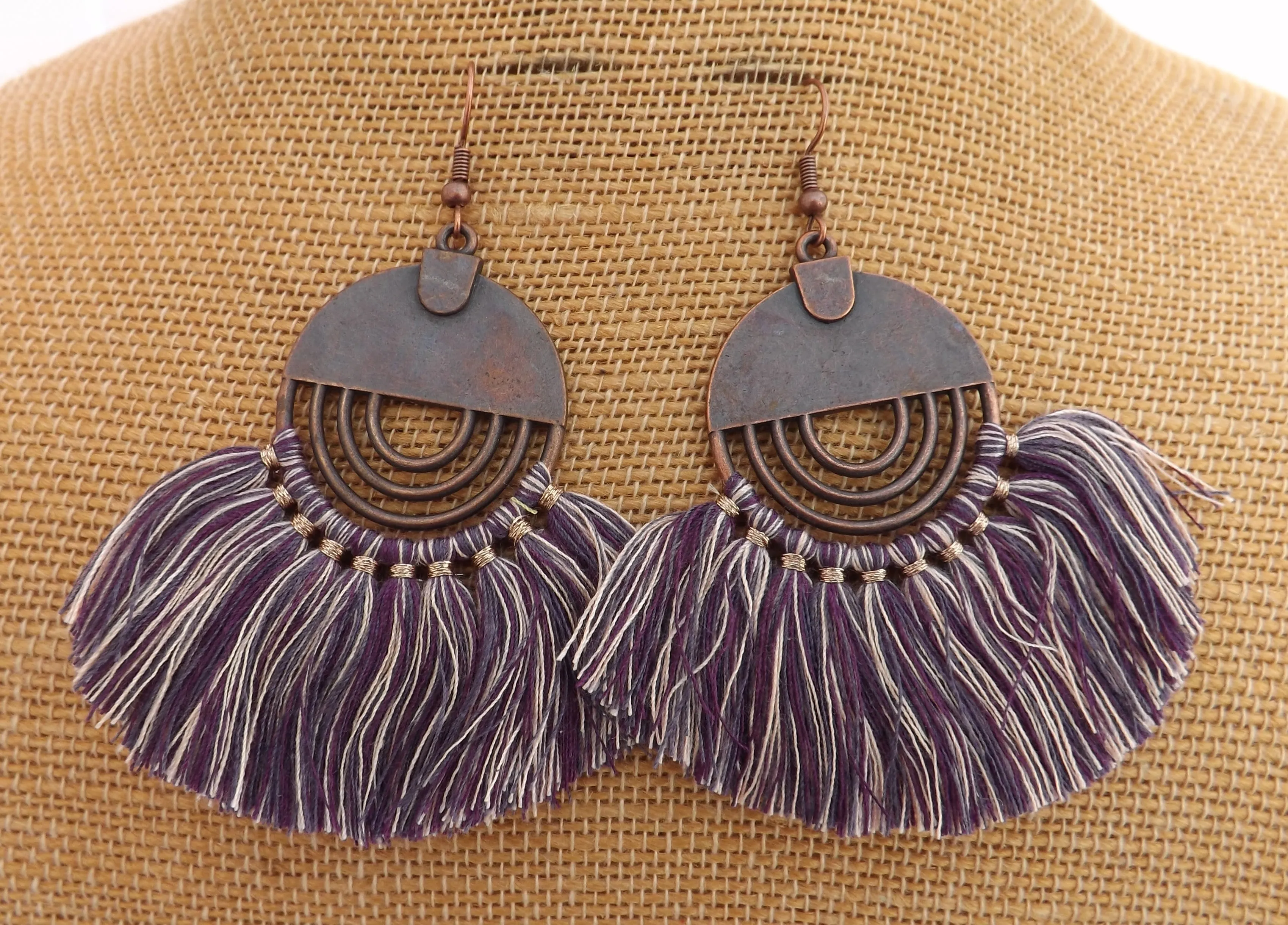 Tassel Copper Tone Boho Earrings