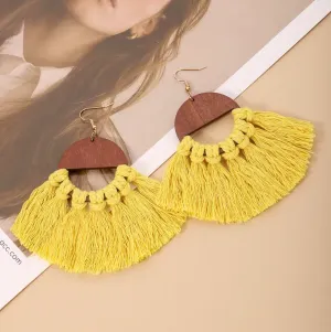 Tassel Earrings - Yellow