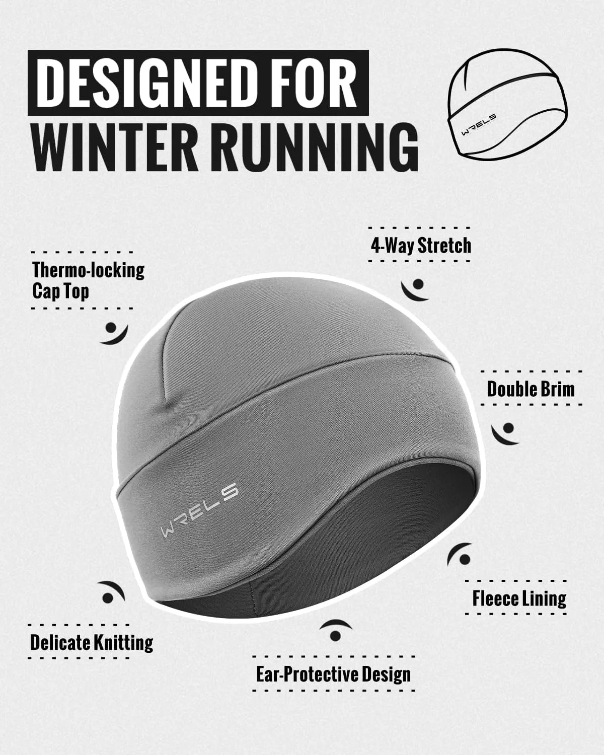Thermal Running Beanies for Men Women Winter Hats Lightweight Warm Soft Skull Caps with Ear Flaps for Runners