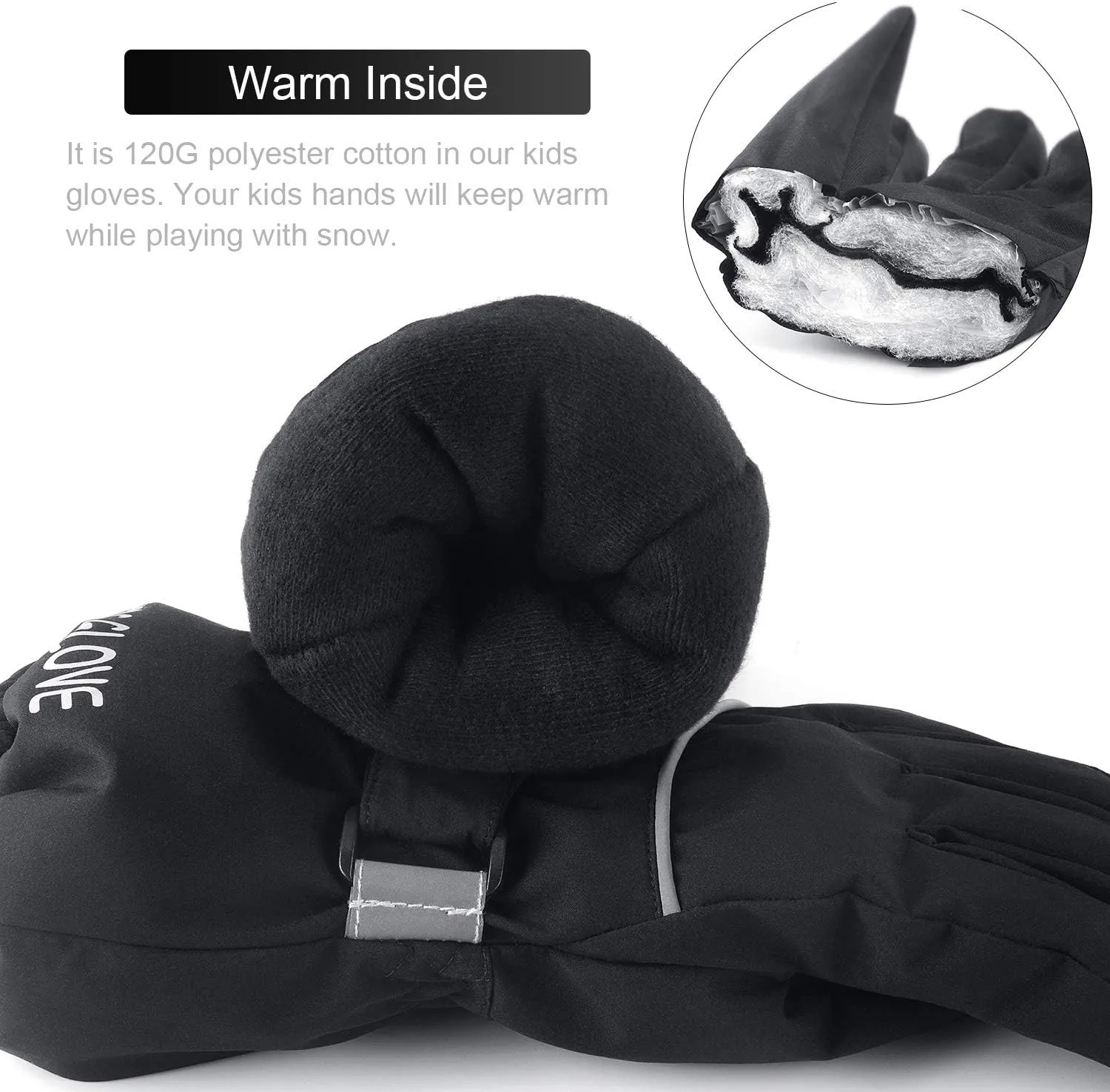 ThxToms Kids Warm Gloves Winter Waterproof Snow Gloves for Ourdoor Sports Snowboard, Toddler Bulky Ski Gloves for Boys Girls 3-14 Years Old