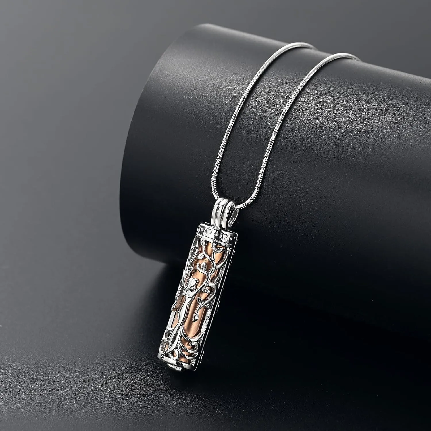 Urn Necklace for Ashes with Hollow Vial Cylinder Cremation Jewelry for Ashes Tree of Life Memorial Jewelry Gifts for Women Girls Ashes Necklace Lockets Ashes Holder for Men Pet