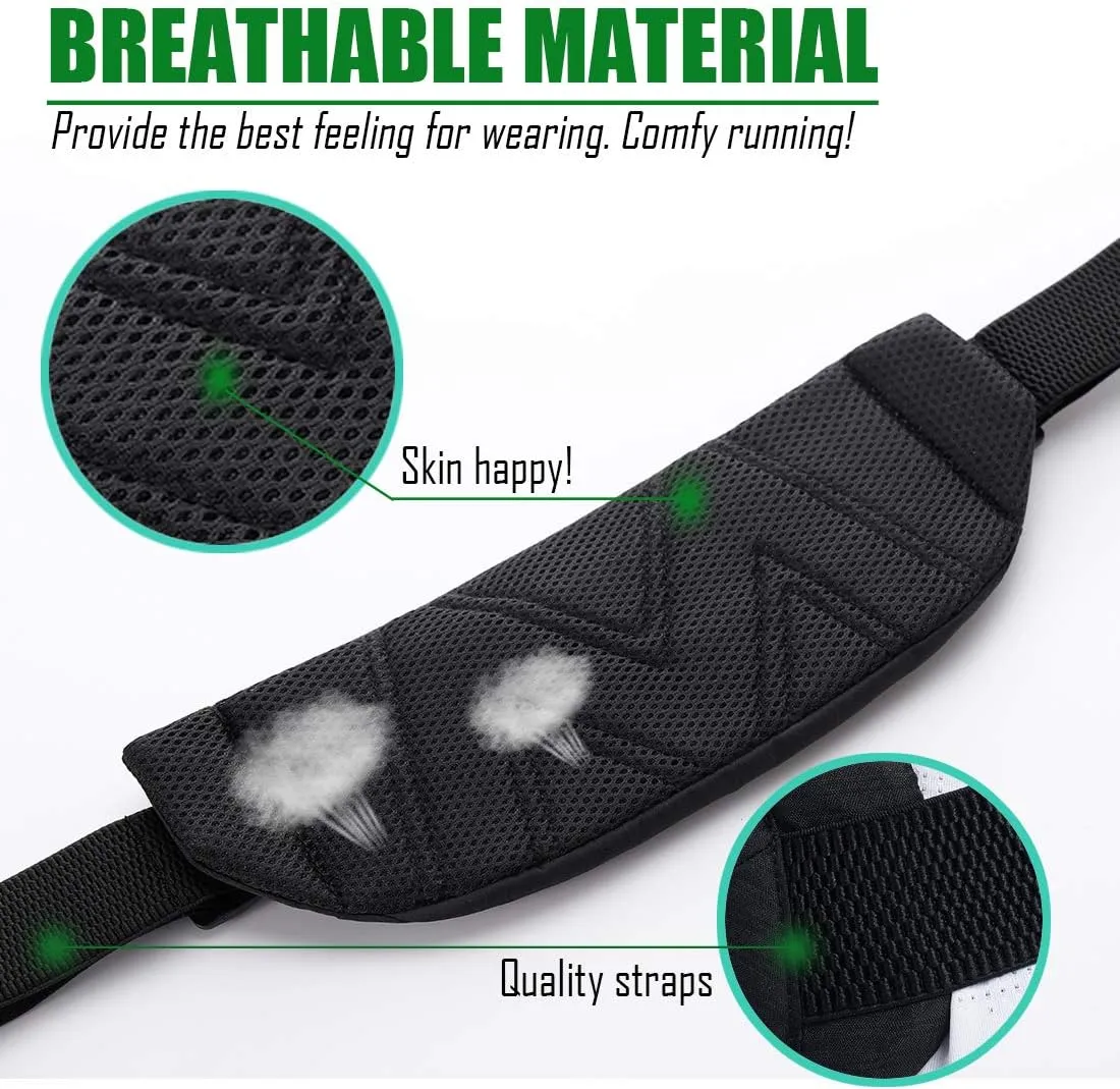 USHAKE Running Belt,Men or Women Ultra Light Bounce Free Waist Pouch Bag Fitness Workout Belt Sport Waist Pack Exercise Waist Bag for iPhone Samsung LG in Running Gym Marathon (BLACK)