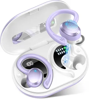 Wireless Earbuds Bluetooth 5.4 Headphones Sport, 2025 Bluetooth Earbuds with Earhooks, 48H Stereo Over Ear Buds, Earphone with 4 ENC Noise Canceling Mic, IP7 Waterproof Headset for Running/Gym/Workout