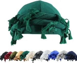 YuMENo Turban for Men Women Vintage Twist Durag Head Wraps Satin Lined Halo Turban with Tassel Waves Braids