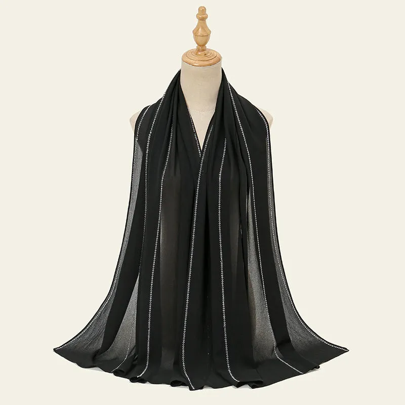 YW355  Pearl Chiffon Head Scarf