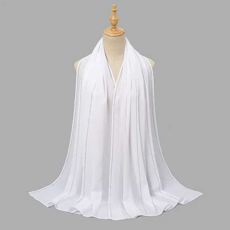 YW355  Pearl Chiffon Head Scarf