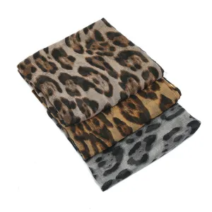YZ35  Bali print leopard head scarf